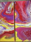 Obraz Dyptyk abstrakcja 2x 70/30 ,,Lato''- Kubiak