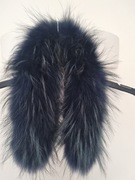 Kołnierz obszycie jenot naturalny granatowy 