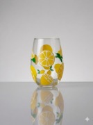 Ręcznie malowana szklanka w cytryny Falcon Art