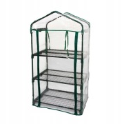 Mini szklarnia balkonowa ogrodowa domowa folia 3 półki 125x69x49cm 