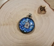 Wyjątkowa zawieszka autorska grafika ptaki na błękicie