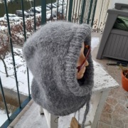 Balackava z alpaki handmade szara