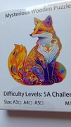 Puzzle drewniane Lis Lisek wooden układanka łamigłówka pomysł na prezent 