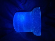 świecznik szklany vintage szklo nie-uranowe piękne "spękania" i kolory