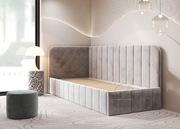 Łóżko tapicerowane beżowe 80x200 plus stelaż i materac
