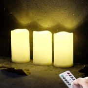 Zestaw Świece Białe LED 4 szt Świeczki z Pilotem Światło Ciepłe