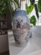 Duński wazon porcelanowy Bing Grondahl wiatrak Kopenhaga