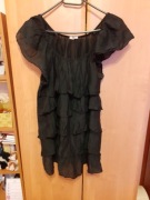 Czarna bluzka falbanki made in Italy 40 L