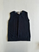 Kamizelka jak wełniana gruby splot granatowa 7-8 lat 122-128cm #1789