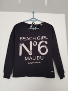 BLUZA NAPIS BEACH GIRL CZARNA Z KOKARDĄ Z TYŁ ROZMIAR XS/S