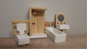 Mebelki do domku dla lalek drewniana wanna