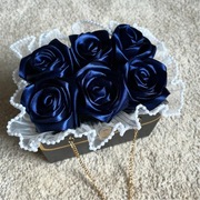 Wieczny bukiet flowerbox kwiaty ze wstążek