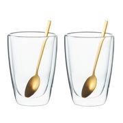 Ambition Lusso Zestaw 2 Szklanek termicznych + 2 łyżeczki do Latte Nowe