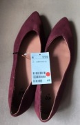Balerinki Damskie Burgundowe 37 H&M Nowe w Szpic