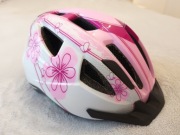 Kask rowerowy oświetlenie lampka LED daszek różowy 49-54 cm regulowany