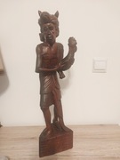 Figura z drzewa hebanowego 61cm !!! Wojownik kura, diabeł