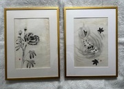 Dyptyk GOLDEN DAYS - Aga Witkowska - sumi-e * tusz * Japonia sygnowany