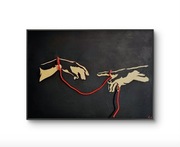 Obraz dłonie 3d farby akrylowe podobrazie 70x50 akt