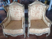 Barokowy fotel wyjątkowe zdobienia stan idealny