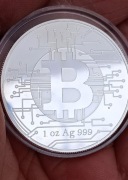 Bitcoin Czad 1oz uncja-srebrna moneta 
