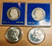 Srebrne monety Kazimierz Pułaski i Józef Piłsudski