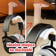 Uchwyt na słuchawki pod biurko organizer wieszak na słuchawki pod blat mocn