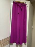 damskie z szeroką nogawką letnie fioletowy Made in Italy