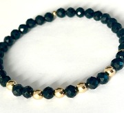 Bransoletka Czarny Turmalin Kuleczki Złoto 585