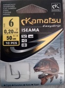 Haczyki z przyponami Kamatsu Iseama Karp 6/0,20mm