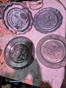 Piękne Cynkowe Ozdobne Talerze