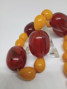 Stare otomańskie korale bakelit cherry karmel