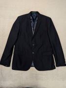 Granatowa wełniana polska marynarka Garnitex Slim Fit 176/108 ok. L XL