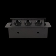 Gniazdo meblowe wpuszczane w blat OR-AE-1336/B 3x2P+Z czarne