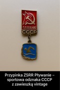 Przypinka ZSRR Pływanie – sportowa odznaka CCCP z zawieszką vintage