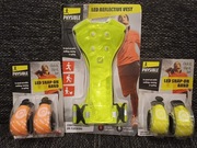 ZESTAW ODBLASKOWY LED: Kamizelka + 4x Opaska Samozaciskowa | Biegacz Rower