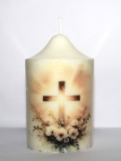 Świeca sojowa bezzapachowa Decoupage Wielkanoc Handmade