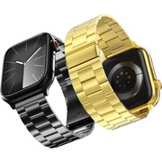 Zestaw 2 pasków ze stali nierdzewnej do Apple Watch Czarny + Zloty
