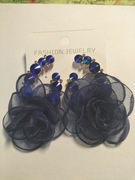 Kolczyki granat róże kamienie 