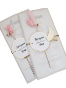 Zaproszenia Pierwsza Komunia komunijne kalka kwiaty suszone personalizowane