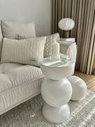 Stolik boczny ORBIS biały z drewna bambusowego