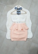 Sukienka Mini z falbanką i koronką Missguided S