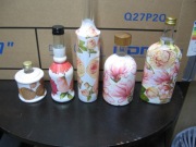 Butelki ręcznie zdobione po alkoholu- rękodzieło + bonus