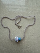 Naszyjnik grzybek, koraliki szklane :)