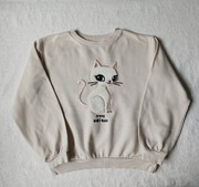 H&M bluza dziewczęca bez kaptura kotek r. 134 -140