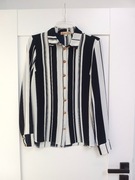 elegancka koszula w granatowe pasypaski biurowa do biura 36S damska