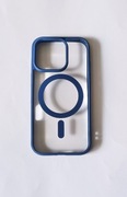 Etui/case przezroczyste z magsafe niebieskie iPhone 16 pro