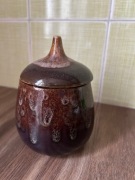 Ceramiczna cukiernica PRL z ciekawym wzorem