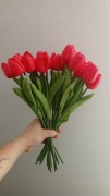 20 czerwonych silikonowych tulipanów 