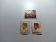 Zestaw 3 znaczków. Indonezja 1960r. 1966r. Niestemplowane.