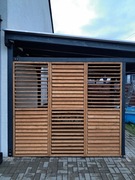 Ruchome deseczki shutters altana zadaszenie panele drewniane ściana ogród